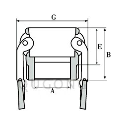 D型不銹鋼快速接頭外形尺寸圖