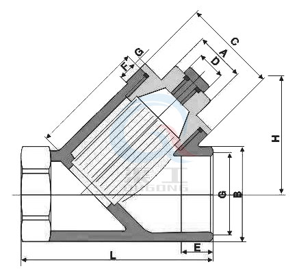內螺紋Y型過濾器外形結構圖